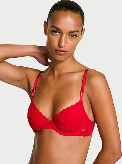 Victoria's Secret Sexy Tee Lacie Lightly Lined Demi Bra In Red