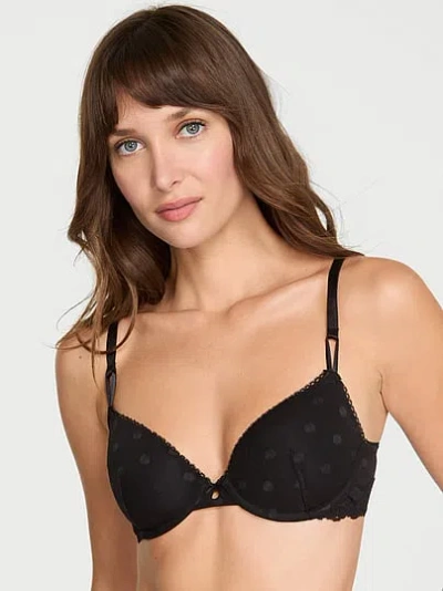 Victoria's Secret Sexy Tee Sheer Heritage Dot Lightly Lined Demi Bra In Black