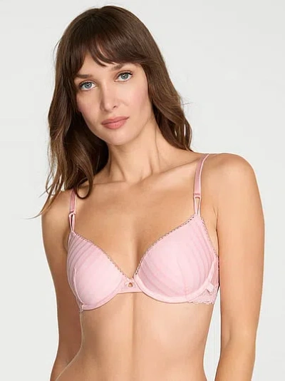 Victoria's Secret Sexy Tee Sheer Heritage Lightly Lined Demi Bra In Pink