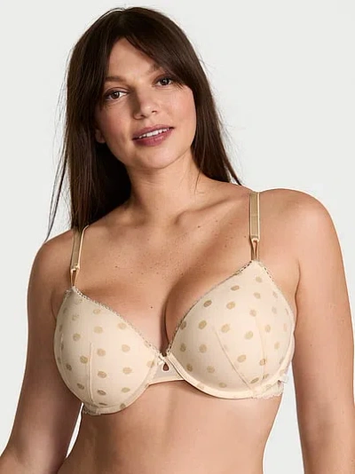 Victoria's Secret Sexy Tee Sheer Heritage Shimmer Dot Lightly Lined Demi Bra In Neutral