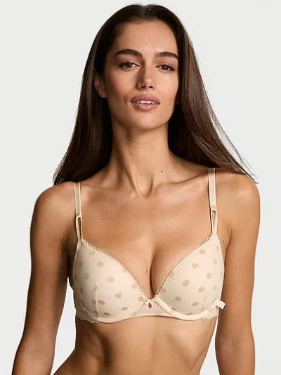 Victoria's Secret Sexy Tee Sheer Heritage Shimmer Dot Push-up Bra In Gold