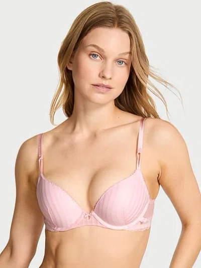 Victoria's Secret Sexy Tee Sheer Heritage Stripe Push-up Bra In Pink