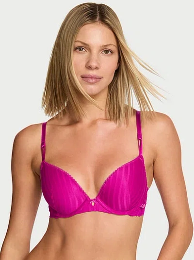 Victoria's Secret Sexy Tee Sheer Heritage Stripe Push-up Bra In Purple