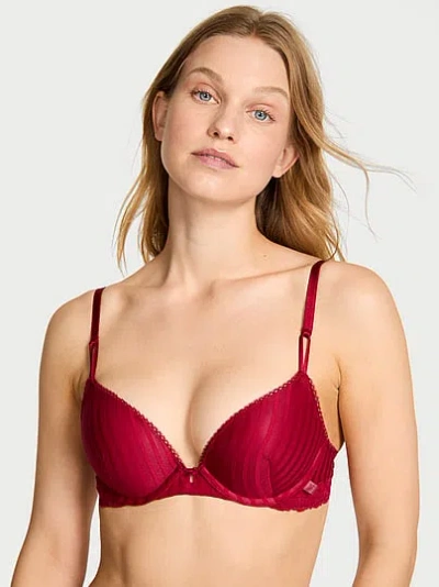 Victoria's Secret Sexy Tee Sheer Heritage Stripe Push-up Bra In Red