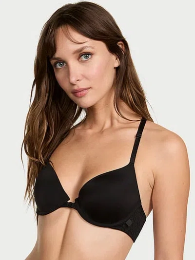 Victoria's Secret Sexy Tee Smooth Lacie Lightly Lined Front-close Demi Bra In Black