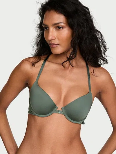 Victoria's Secret Sexy Tee Smooth Lacie Lightly Lined Front-close Demi Bra In Green