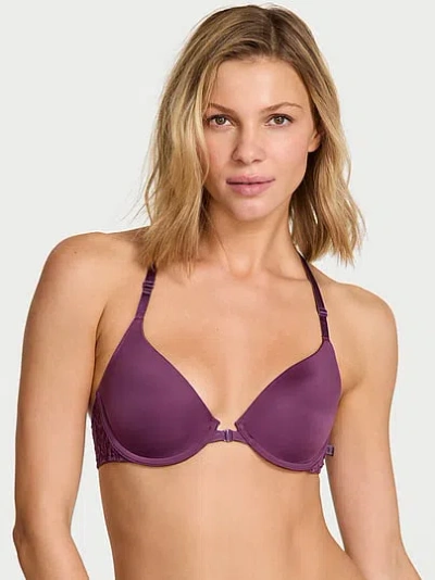 Victoria's Secret Sexy Tee Smooth Lacie Lightly Lined Front-close Demi Bra In Purple