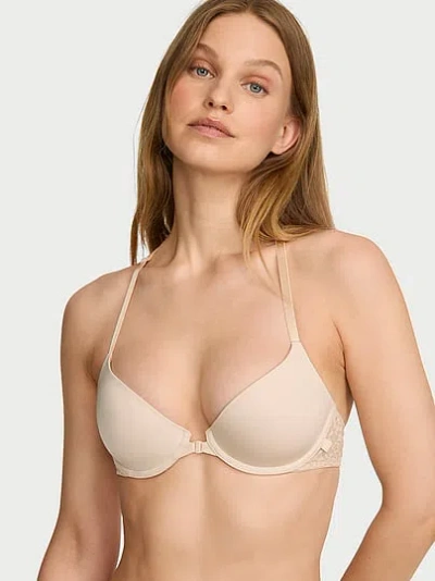 Victoria's Secret Sexy Tee Smooth Lacie Lightly Lined Front-close Demi Bra In Sand