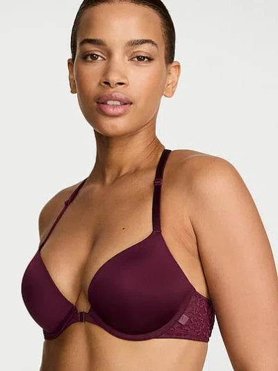 Victoria's Secret Sexy Tee Smooth Lacie Push-up Bra In Burgundy