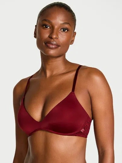 Victoria's Secret Sexy Tee Smooth Lacie Wireless Push-up Bra In Burgundy