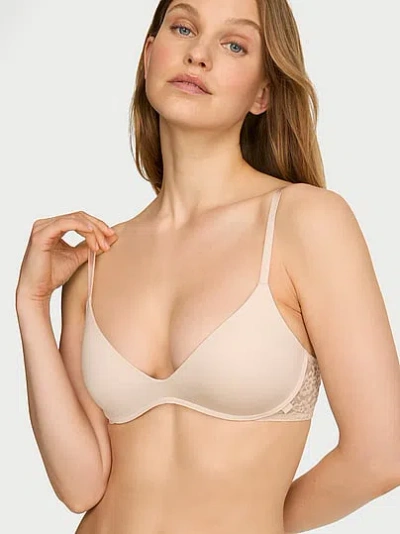 Victoria's Secret Sexy Tee Smooth Lacie Wireless Push-up Bra In Sand