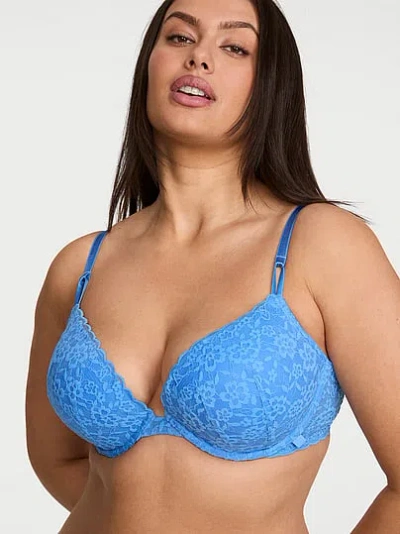 Victoria's Secret Sexy Tee Sophia Lace Push-up Bra In Blue