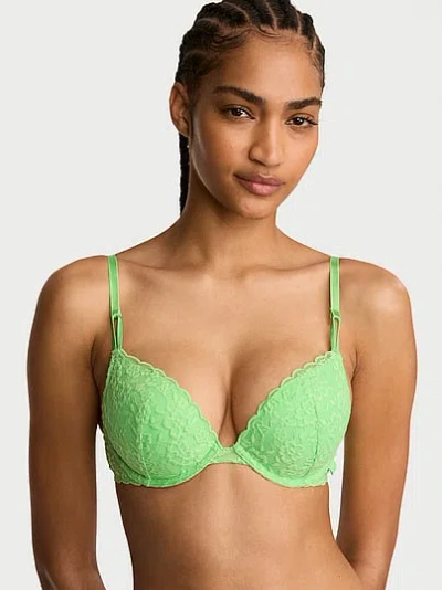 Victoria's Secret Sexy Tee Sophia Lace Push-up Bra In Green