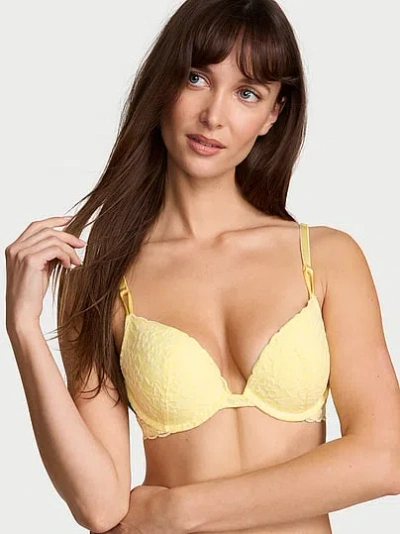 Victoria's Secret Sexy Tee Sophia Lace Push-up Bra In Yellow