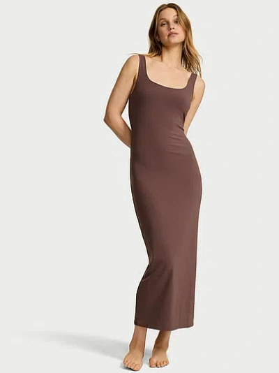 Victoria's Secret Shapewear By Victoria Smoothing Rib Tank Maxi Dress In Brown