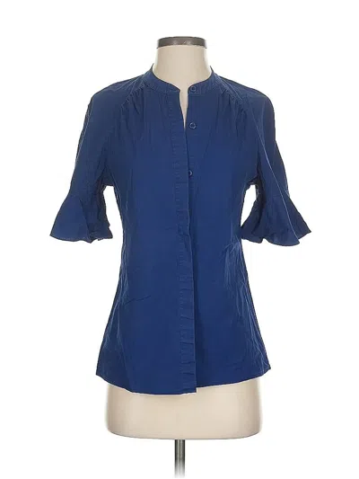 Pre-owned Victoria's Secret Short Sleeve Blouse In Blue