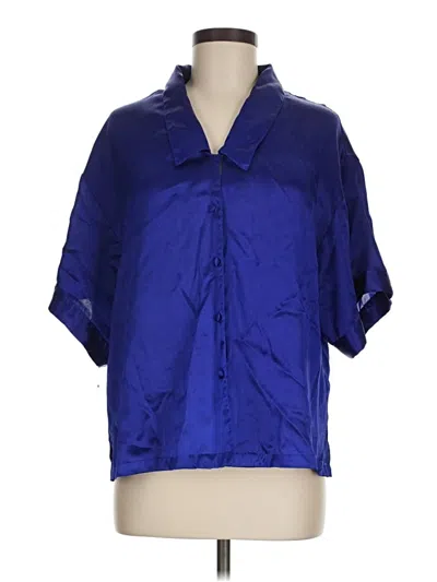 Pre-owned Victoria's Secret Short Sleeve Blouse In Blue