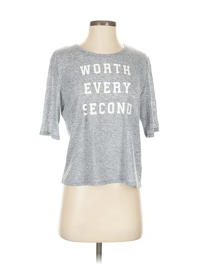 Pre-owned Victoria's Secret Short Sleeve Top Gray Scoop Neck Tops