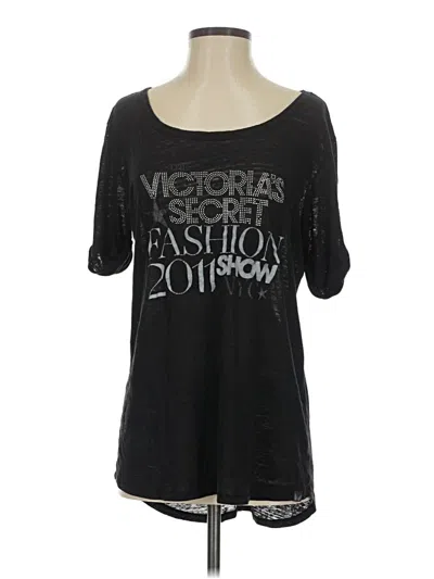 Pre-owned Victoria's Secret Short Sleeve T-shirt In Black