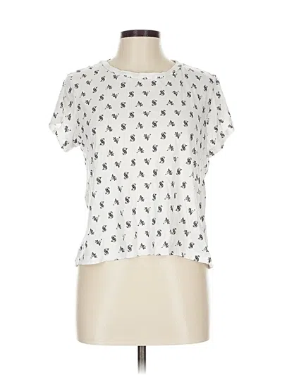 Pre-owned Victoria's Secret Short Sleeve T-shirt In White