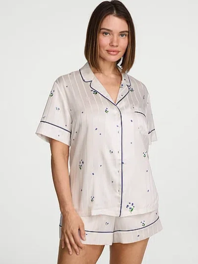 Victoria's Secret Signature Satin Short Pajama Set In Pink