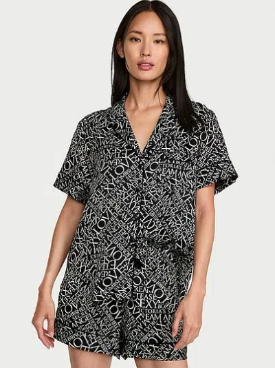 Victoria's Secret Signature Satin Short Pajama Set In Multi