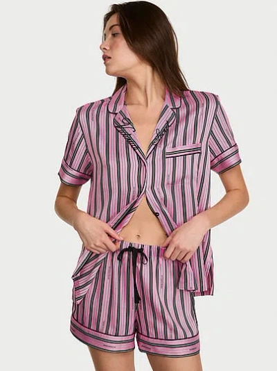 Victoria's Secret Signature Satin Short Pajama Set In Print