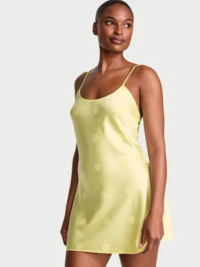 Victoria's Secret Signature Satin Slip Dress In Yellow