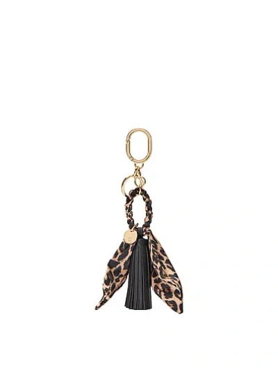 Victoria's Secret Silk Tie Tassel Bag Charm Keychain In Animal Print