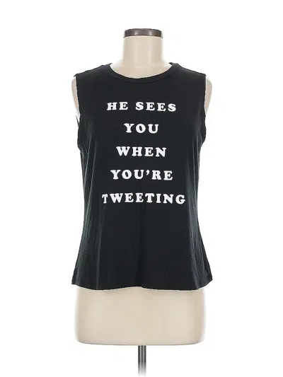 Pre-owned Victoria's Secret Sleeveless T-shirt In Black