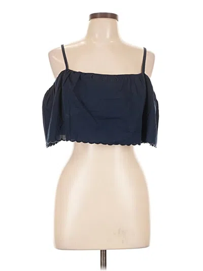 Pre-owned Victoria's Secret Sleeveless Top Blue Strapless Neckline Tops