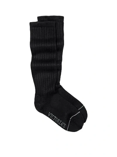 Victoria's Secret Slouchy Sleep Socks In Black