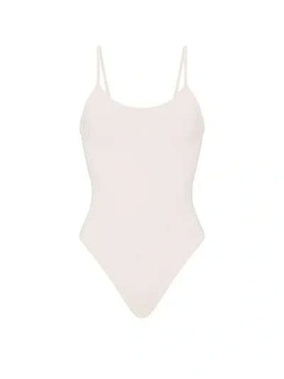 Victoria's Secret Smooth Seamless Tank Bodysuit In White,ivory
