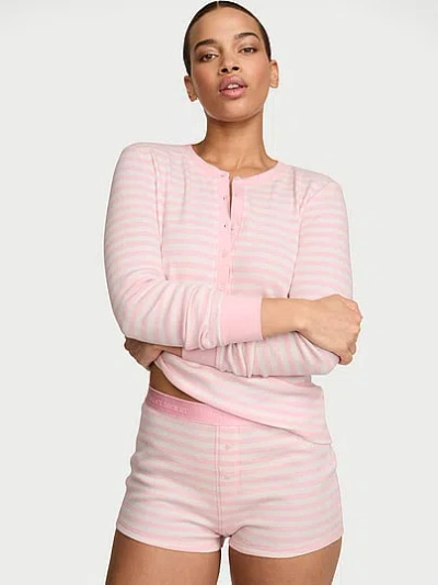 Victoria's Secret Soft Thermal Henley Short Pajama Set In Multi