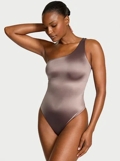 Victoria's Secret Sosleek™ One-shoulder Bodysuit In Gray