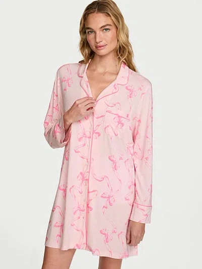 Victoria's Secret Sosoft™ Modal Button-front Sleepshirt In Pink