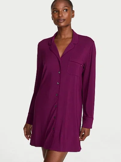 Victoria's Secret Sosoft™ Modal Button-front Sleepshirt In Purple