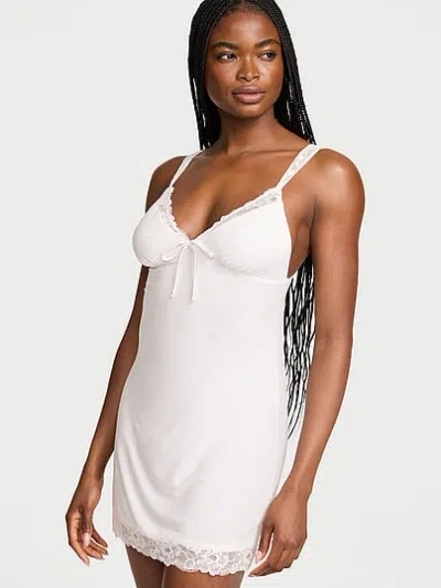 Victoria's Secret Sosoft™ Modal Lace-trim Bridal Mini Slip In White