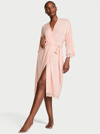 Victoria's Secret Sosoft™ Modal Lace-trim Robe In Pink