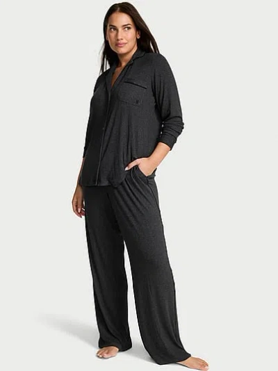 Victoria's Secret Sosoft Modal™ Ribbed Long Pajama Set In Gray