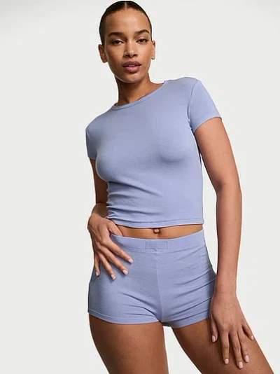Victoria's Secret Sosoft™ Modal Ribbed Tee & Shortie Set In Blue