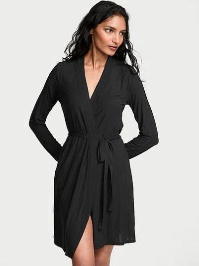 Victoria's Secret Sosoft™ Modal Ultra-fine Short Robe In Black