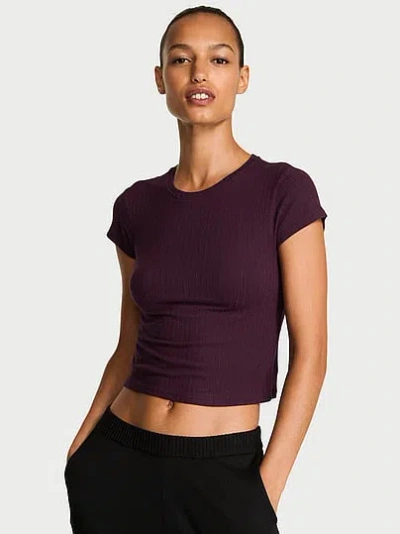 Victoria's Secret Sosoft™ Modal Wide-rib Fitted Tee In Brown