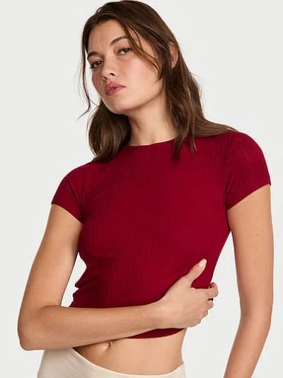 Victoria's Secret Sosoft™ Modal Wide-rib Fitted Tee In Red