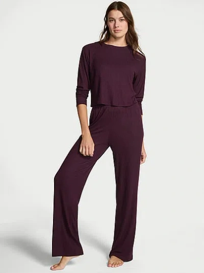 Victoria's Secret Sosoft™ Modal Wide-rib Long Lounge Set In Purple