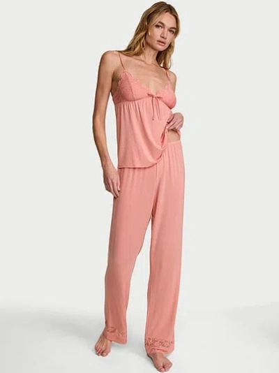 Victoria's Secret Sosoftâ¢ Modal Lace-trim Cami & Pants Set In Pink