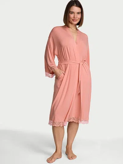 Victoria's Secret Sosoftâ¢ Modal Lace-trim Robe In Pink