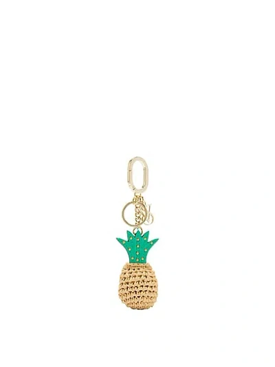 Victoria's Secret Straw Pineapple Bag Charm Keychain In Pink