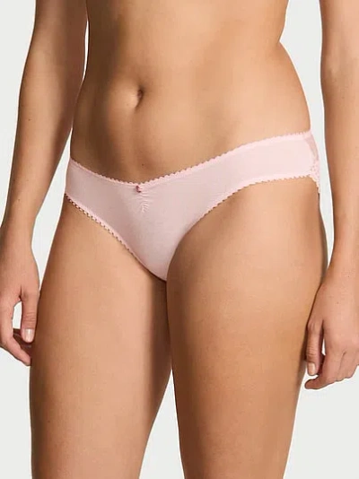 Victoria's Secret Stretch Cotton Heart Lace Bikini Panty In White