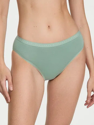 Victoria's Secret Stretch Cotton High-leg Brief Panty In Green